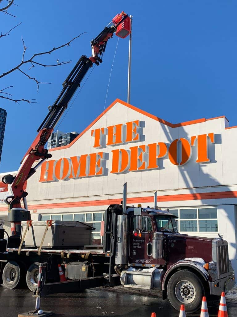 Crane Man Basket to work on Flagpole